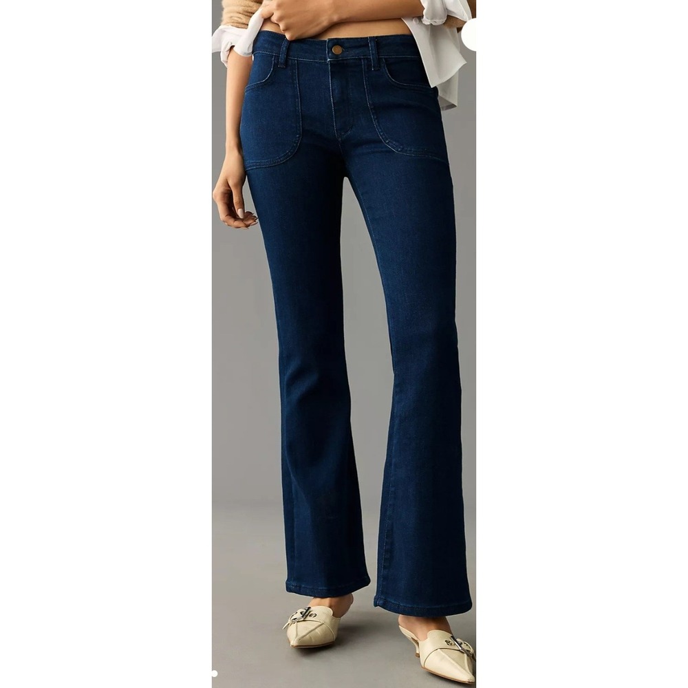 Anthropologie Pilcro Mid Rise Flare Jeans Sz 32 OB1472551 Patch Pockets